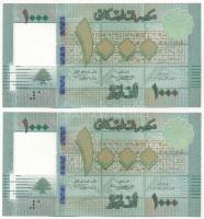Libanon 2016. 1000L (2x, sorszámkövetők) T:I
Lebanon 2016. 1000 Livres (2x, consecutive serials) C:...