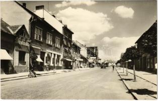 Vágújhely, Waag-Neustadt, Nové Mesto nad Váhom; utca, üzletek / street view, shops (EK)