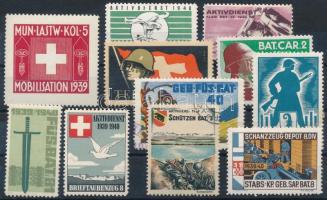 11 svájci katonabélyeg 1939-1940