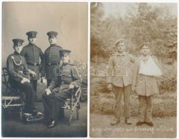 7 db 1. világháborús katonai fotólap + 1 db 2. világháborús humoros katonai lap