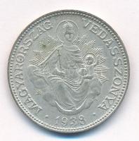 1938. 2P Ag "Madonna" T:1-,2 kis patina Adamo P7