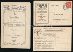 cca 1912-1926 Ismertető az eszperantó nyelvről, 8p + 3 db egyéb eszperantó kiadvány