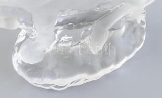 1960-as 70-es évek Lars Hellsten for Skruf Svédország művészi üveg ló szobrok, jelzés nélkül. kopott...