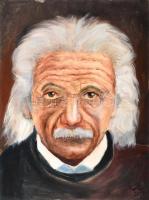 Pupler Ágnes (1974-): Einstein. Olaj, farost. Jelzett. 40x30 cm