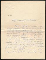1946 Bp., privát levél, amelyet egy háború előtti hazafias jellegű, kopjafás leventepapírra írtak
