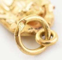 Arany, (Au/14k) 4db mini medál, kereszt, velencei oroszlán, szkarabeusz bogár, jelzett, nettó:2,9g