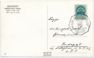 1941 Budapest, Nemzetközi Vásár, Horthy Miklós és Purgly Magdolna + So. Stpl