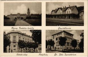Keszthely, Eötvös alap, Herceg Festetics kastély, vasútállomás, Dr. Jobs szanatórium