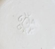 Gorka Géza (1894-1971): Iparművészeti vállalatos rákos tál. Kézzel festett mázas kerámia, jelzett, h...