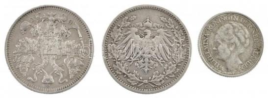 Vegyes: Német Birodalom 1906E 1/2M Ag + Orosz Birodalom 1914. 15k Ag + Hollandia 1914. 10c Ag "...