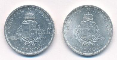 1936. 2P Ag "Liszt Ferenc" (2x) T:1-,2 karc, kis patina Adamo P7