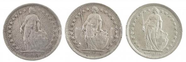 Svájc 1921-1964. 1/2Fr Ag (3xklf) T:2-3
Switzerland 1921-1964. 1/2 Franc Ag (3xdiff) C:XF-F
Krause...