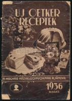 Új Oetker receptek a magyar háziaaszonyoknak ajánlva. H.n., 1936, Tolnai-nyomda. 16 p. Kiadói papírkötés, sérült borítóval, kissé foltos lapokkal.