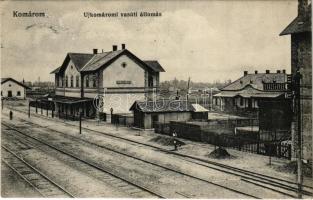 1913 Komárom, Komárnó; Újkomáromi vasútállomás / railway station (EK)