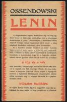 1930 Ossendowski: Lenin, könyvismertető Lenin és a Cseka rémtetteiről, hajtott, ragasztott, 4p
