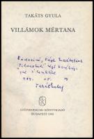 Takáts Gyula: Villámok mértana. Bp., 1968., Szépirodalmi. Első kiadás. Kiadói egészvászon-kötés, kia...