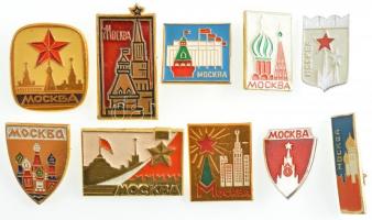 Szovjetunió ~1970. 10db-os Moszkva jelvénytétel T:1,1- Soviet Union ~1970. 10pcs Moscow badge lot C:UNC,AU
