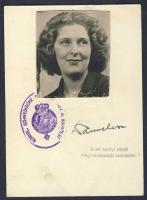 1944 Sárga csillag viselése alól mentesítő fényképes igazolvány Carl Ivan Danielsson svéd nagykövet (Wallenberg kollégája) s. k. aláírásával / ID card allowing the holder not to wear the yelow star, issued by the Swedish Embassy in BUdapest signed by ambassador Carl Ivan Danielsson colleague of Raoul Wallenberg