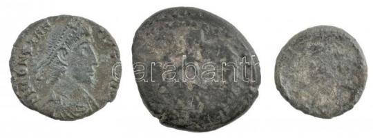 Keleti kelták Kr. e. ~II-I. század? 2db klf bronzpénz (2g, 6,61g) + Római Birodalom / Sirmium / II. Constantius 351-355. AE3 Cu (2,37g) T:3,2- Eastern Celtic Tribes 2nd-1st century BC? Br coins (2xdiff) (2g, 6,61g) + Roman Empire / Sirmium / Constantius II 351-355. AE3 Cu D N CONSTAN-TIVS P F AVG / FEL TEMP REPARATIO - ASIRM. (2,37g) C:XF,VF RIC VIII 52.