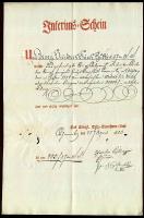 1823 Körmöcbányai Sóhivatal elismervénye 705 Guldenről / Receipt of the Salt-office in Kremnica