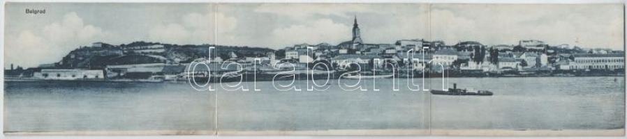 1915 Belgrad, Beograd, Belgrade; 3-tiled folding panoramacard (r)