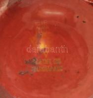 Zsolnay ökörvér mázas, repesztett mázas porcelán váza, jelzett, apró sérülésekkel, m: 26,5 cm