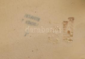 Fischer Ignácz Budapest, jardiniere, kézzel festett, aranyozott porcelánfajansz, jelzett "Fisch...