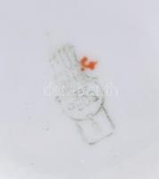 Zsolnay porcelán haját fonó nő, kézzel festett, jelzett, hibátlan, m: 23 cm