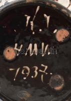 Hódmezővásárhely 1937 kerámia váza, sérült!, m:27cm