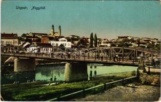 1915 Ungvár, Uzshorod, Uzhhorod, Uzhorod; Nagyhíd / bridge (EB)