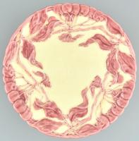 Körmöcbánya talpas tortatál, mázrepedésekkel, jelzett, m:11cm