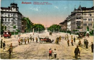 1914 Budapest VI. Andrássy úti körönd, autó (EK)