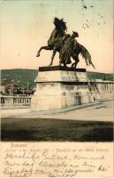 1904 Budapest I. Csikós szobor a királyi lovarda előtt. Taussig Arthur 3036.