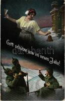 1914 Gott schütze und im neuen Jahr! / Német katonai újévi üdvözlet / WWI German New Year military greeting (EK)
