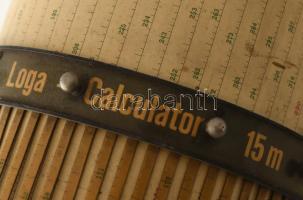 Antik svájci Loga számológép, 15m skálahosszúságú hengeres tolózár, Daemen-Schmid of Uster, Zürich, ...