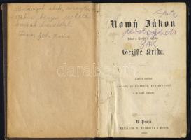 1868 Prágai kiadású Biblia cseh nyelven, megrongálódott gerinccel és megjegyzésekkel / The Holy Bibl...