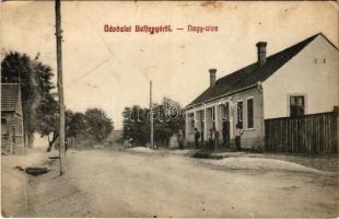 1911 Bélfenyér, Belfir; Nagy utca / street + "POSTAI ÜGYN." (EK)