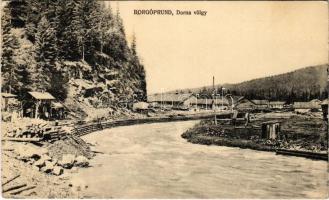 1918 Borgóprund, Borgó-Prund, Prundu Bargaului; Dorna-völgy, fűrésztelep. Sajovics Izidor kiadása / valley, sawmill (EK)