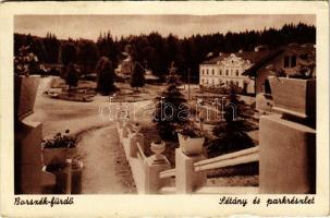 1940 Borszék, Borsec; Sétány és park, Hotel Mélik szálloda / promenade, park, hotel (ázott sarok / wet corner)