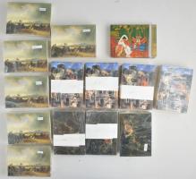 1356 db MODERN művész motívum képeslap, 5 változat ismétlődő példányokkal: bontatlan 100-as csomagok kitűnő minőségben / 1356 modern art motive postcards, 5 variants with duplicate copies, unopened packages of 100 in excellent quality