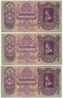 1930. 100P (3db, sorszámkövető) T:II,II- Adamo P17