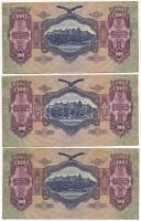 1930. 100P (3db, sorszámkövető) T:II,II- Adamo P17