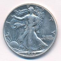 Amerikai Egyesült Államok 1942. 1/2$ Ag Walking Liberty T:3  USA 1942. 1/2 Dollar Ag Walking Liberty C:F Krause KM#142