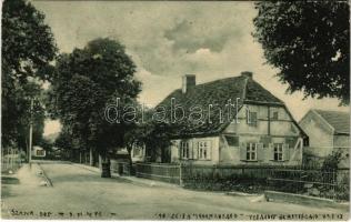 1905 Nagykároly, Carei (?); utca / street view + "NAGY-KÁROLY - KOLOZSVÁR 74. SZ." vasúti mozgóposta bélyegző (EK)