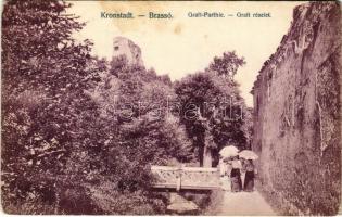 1913 Brassó, Kronstadt, Brasov; Graft-Parthie / Graft részlet / ditch, castle wall (EK)