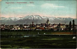 1913 Nagyszeben, Hermannstadt, Sibiu; látkép / general view (EK)