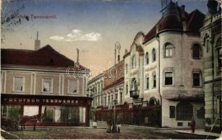 1915 Temesvár, Timisoara; utca, Deutsch Testvérek üzlete / street view, shop (EB)