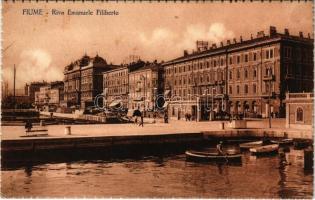 1932 Fiume, Rijeka; Riva Emanuele Filiberto / quay, hotel (EK)