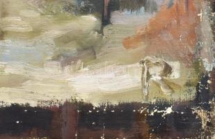 Rácz András (1926-2013): Ratosnya (Răstoli?a), Erdély, 1956. Olaj, vászon, jelzett, hátoldalán autog...