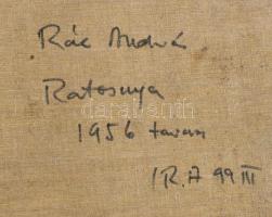 Rácz András (1926-2013): Ratosnya (Răstoli?a), Erdély, 1956. Olaj, vászon, jelzett, hátoldalán autog...